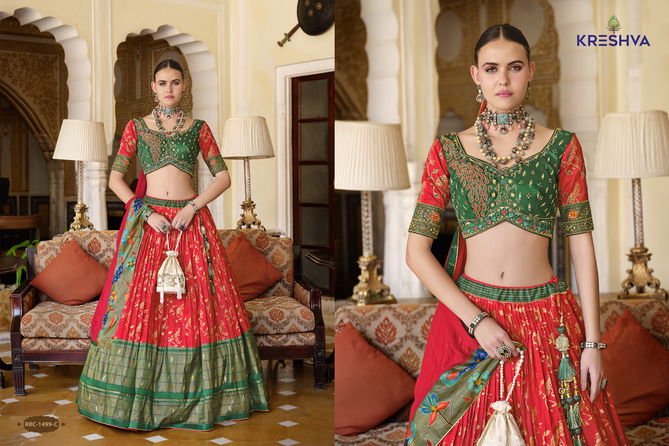 Vamika By Kreshva Silk Wedding Wear Lehenga Choli Wholesale Price