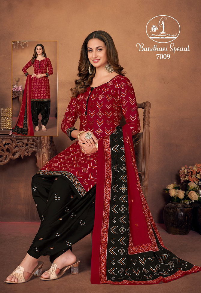 Bandhni Special Vol 7 By Miss World 7001 7010 Wholesale Dress Material In India
