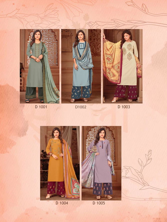 Surili Rijiya Latest Chinon Slub With Full Inner Casual Wear Readymade Plazzo Suit Collection