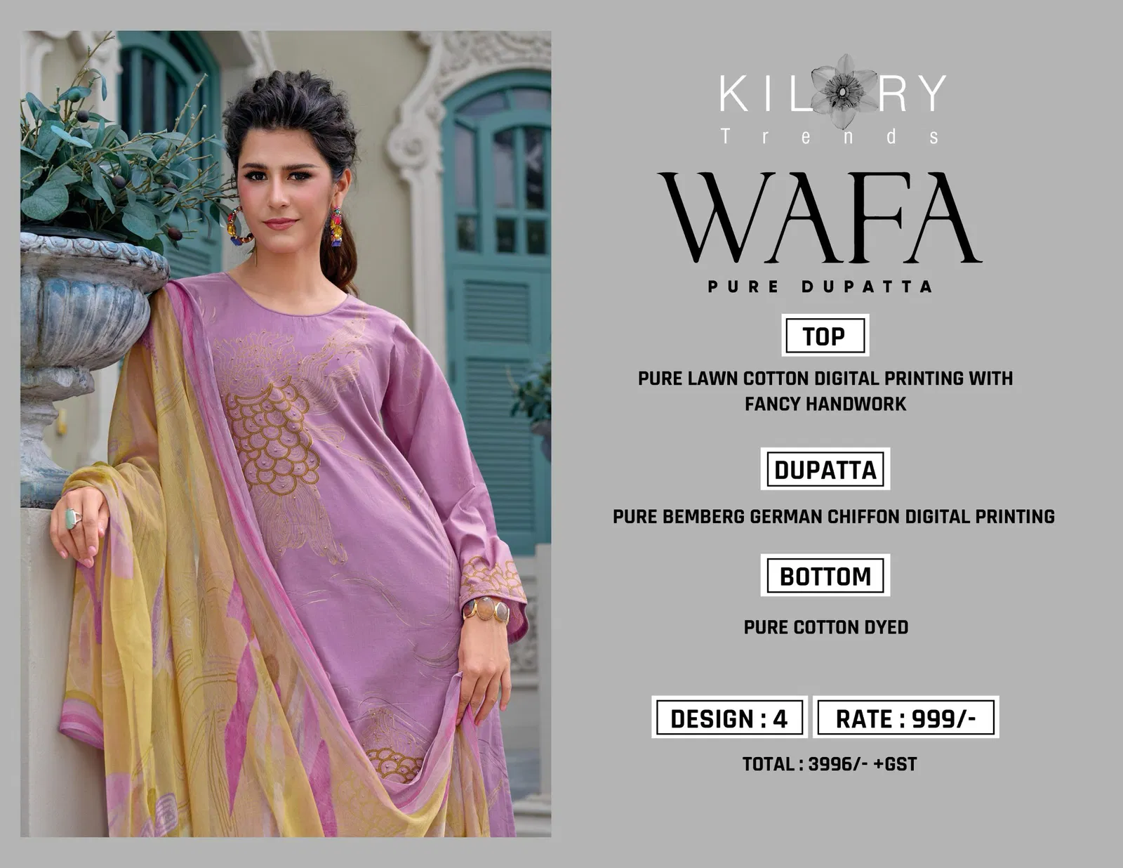 Wafa By Kilory Lawn Cotton Digital Printed Salwar Kameez Suppliers In India