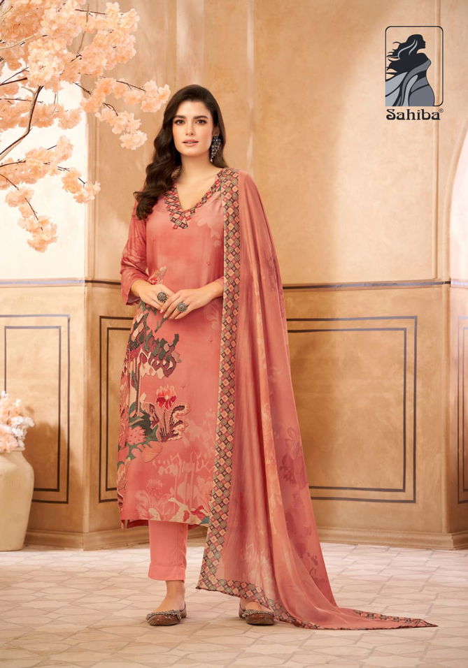 Firdos By Sahiba Muslin Silk Digital Printed Dress Material Orders In India