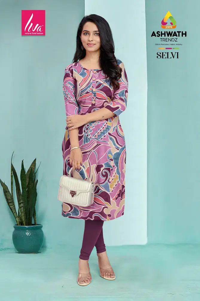 1 Selvi Ultra Premium Rayon Foil Printed Kurti Wholesale Market In Surat