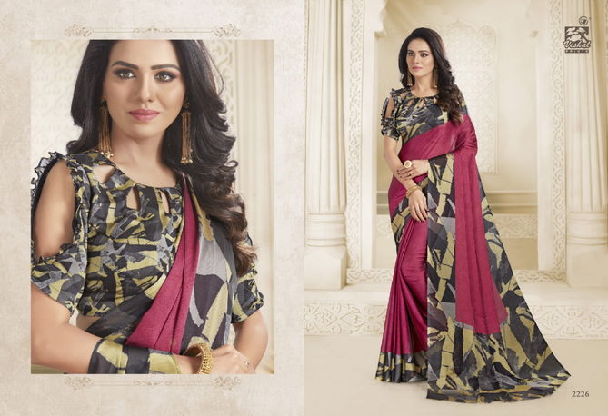 VISHAL SHREYA Latest Regular Wear Black Chiffon Printed Saree Collection