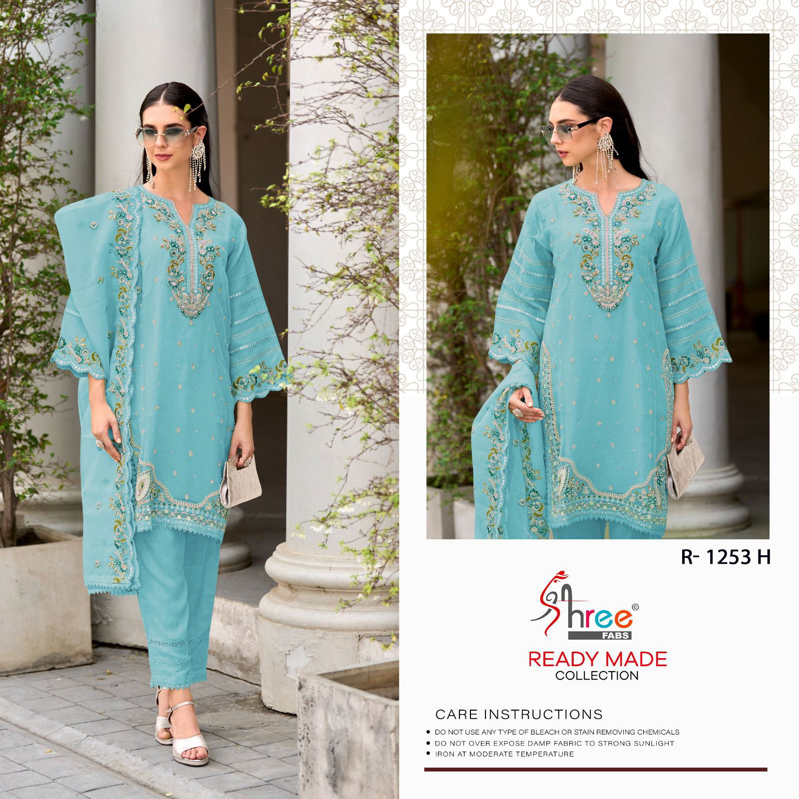 R 1253 By Shree Fabs Organza Readymade Suits Wholesale Price In Surat