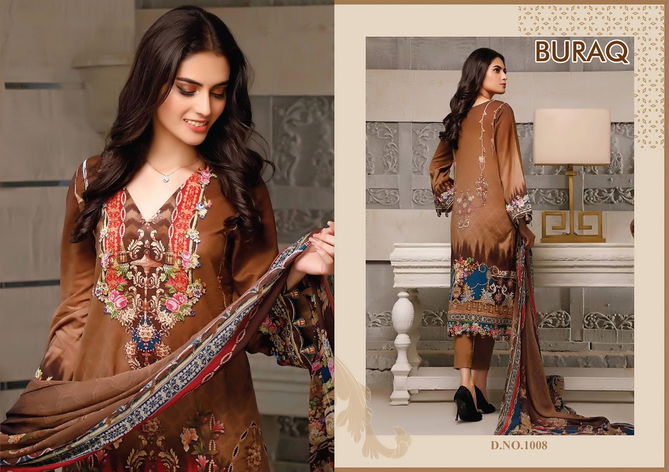 Agha Noor Buraq Exclusive Latest Festive Wear Jam Satin Pakistani Dress Material Collection
