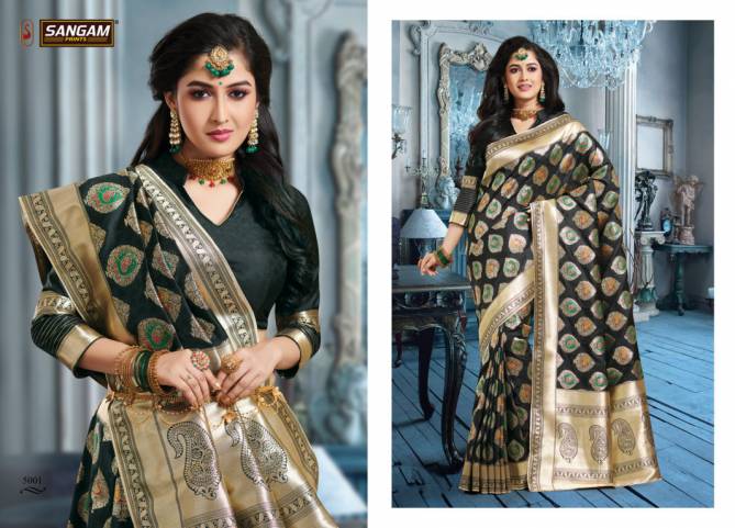 Sangam Kanchana Latest Wedding Wear Pure Banarasi Silk Sarees Collection
