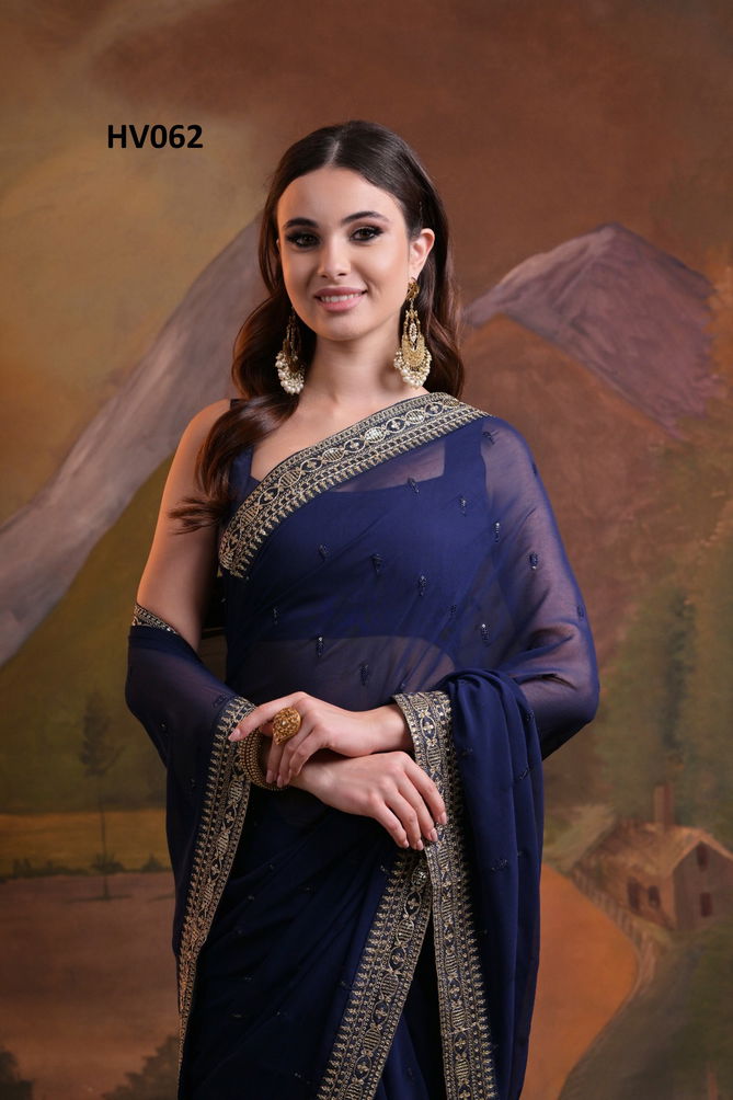 Tempo By Fashion Berry Georgette Party Wear Sarees Suppliers In India