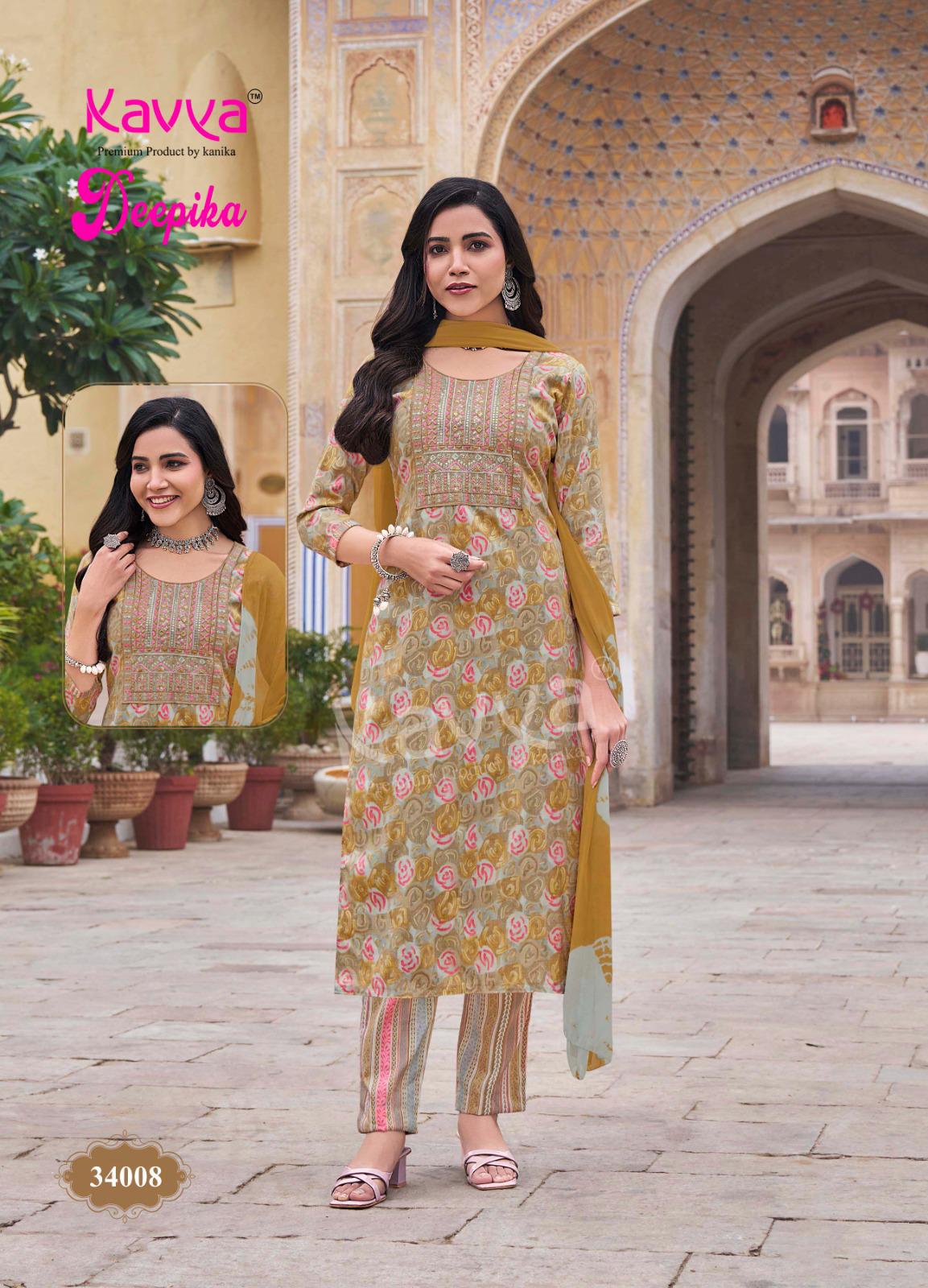 Deepika Vol 34 By Kavya Straight Kurti With Bottom Dupatta Wholesale Online