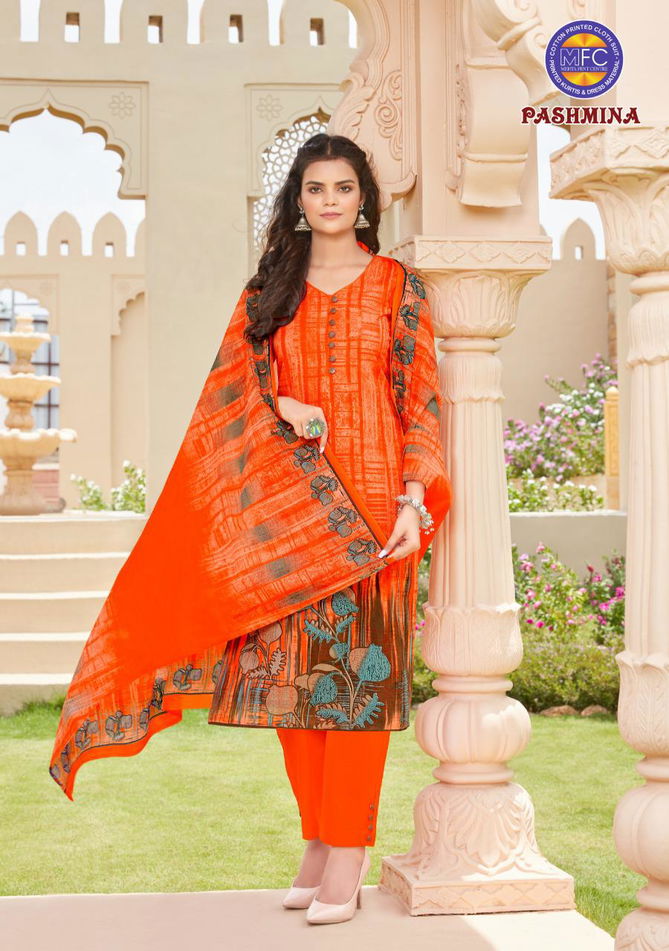 Mfc Pashmina 12 Pure Cotton Regular Casual Wear Printed Dress Material Collection
