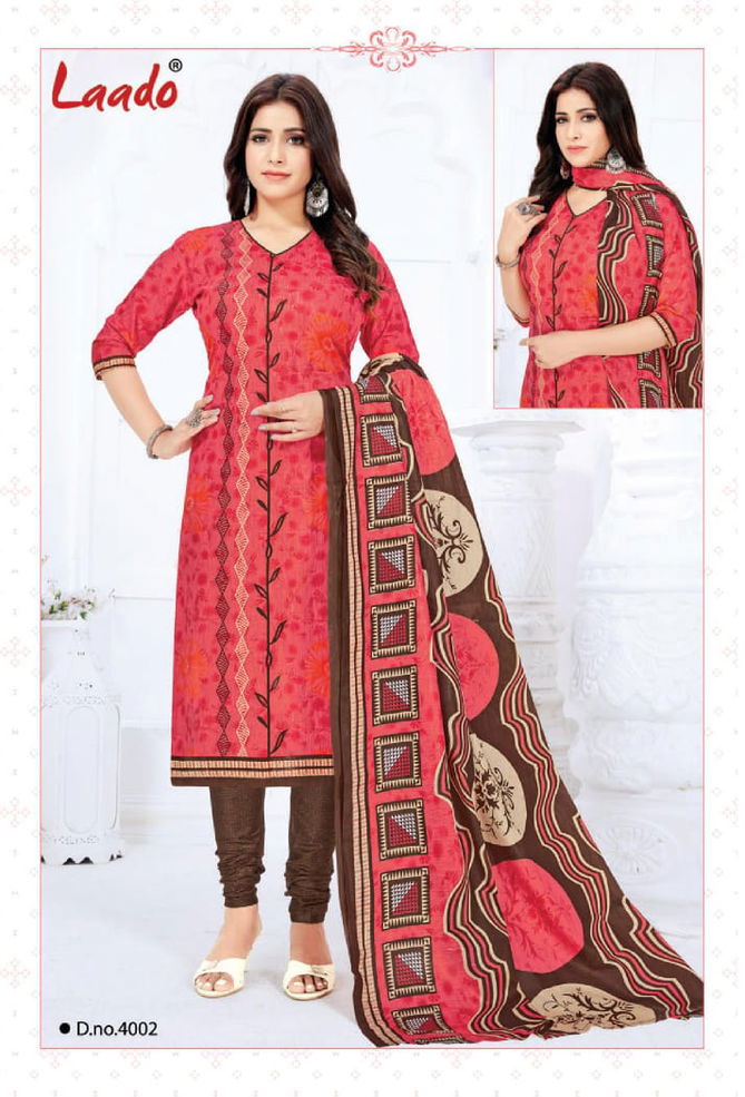 Laado Priyanka Vol 4 Latest Pure Cotton Printed Casual Wear Dress Material Collection 