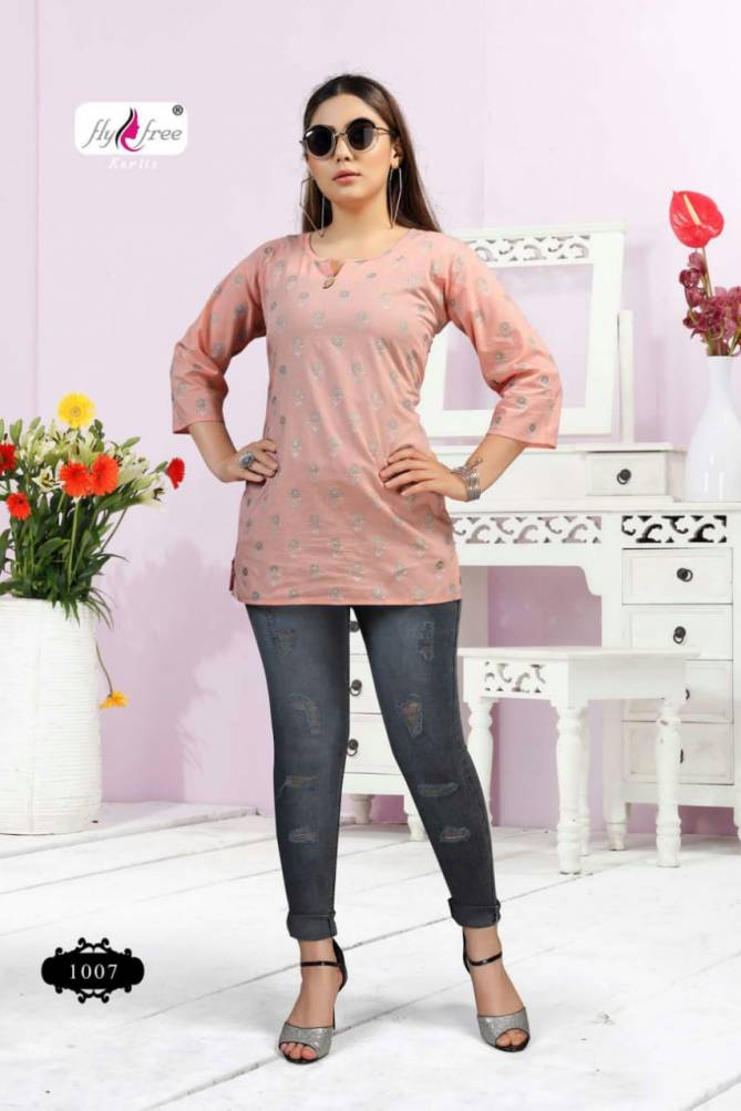Fly Free Clock 1 Fancy Latest Designer Cambric Cotton Casual Wear Top Collection