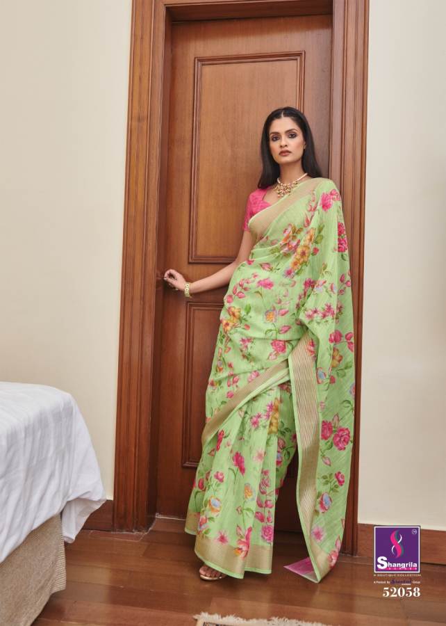 Shangrila Jaipuri Linen Vol 4 Latest Designer Printed Linen Cotton Casual Wear Saree Collection 