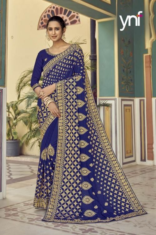 Ynf Haldi Bhaat Fancy Exclusive Wear Vichitra Silk Designer Latest Saree Collection