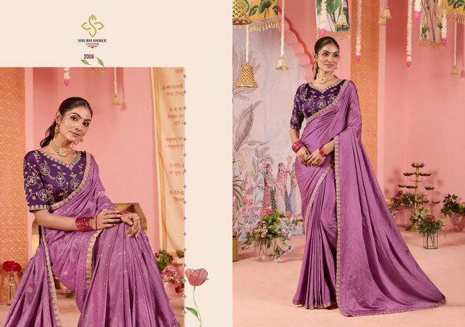 Nurvi 2 By Shubh Shree Satin Jacquard Designer Sarees Wholesale Online