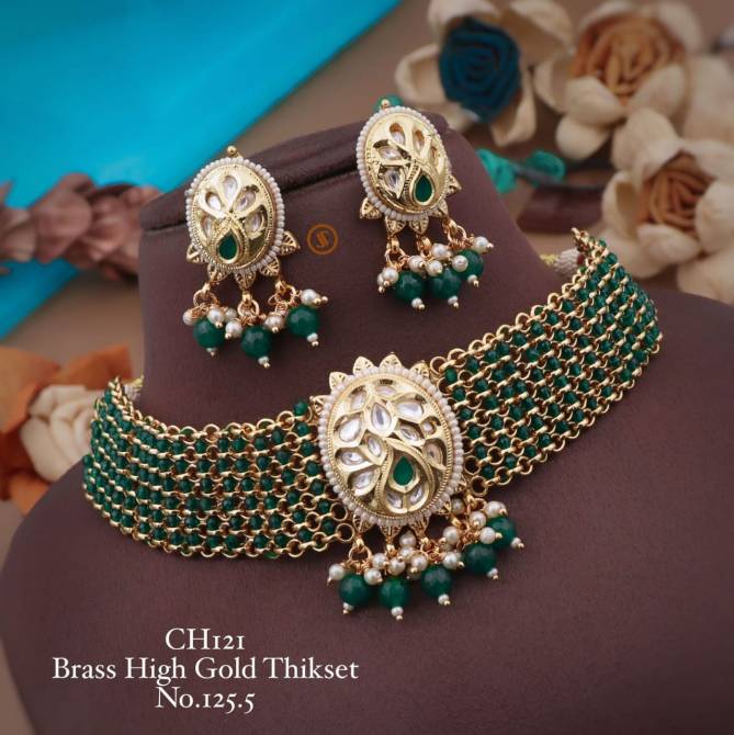 CH 121 Designer Brass High Gold Hasadi And Thik Set Wholesale Market Surat 
