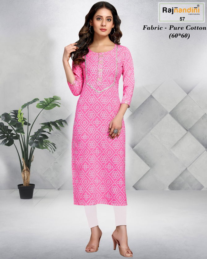 Aadhya By Rajnandini Printed Cotton Kurti Wholesale Online