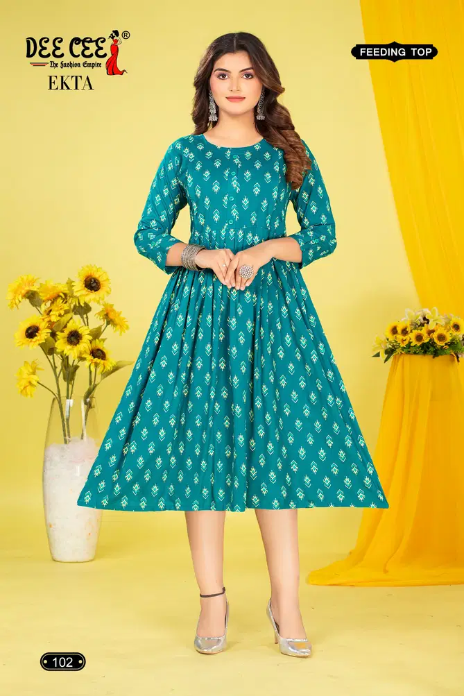 Ekta By Deecee Rayon Printed Feeding Kurtis Suppliers In Mumbai