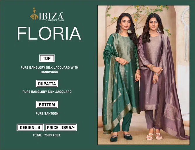 Floria By Ibiza Banglory Silk Designer Salwar Kameez Suppliers In India