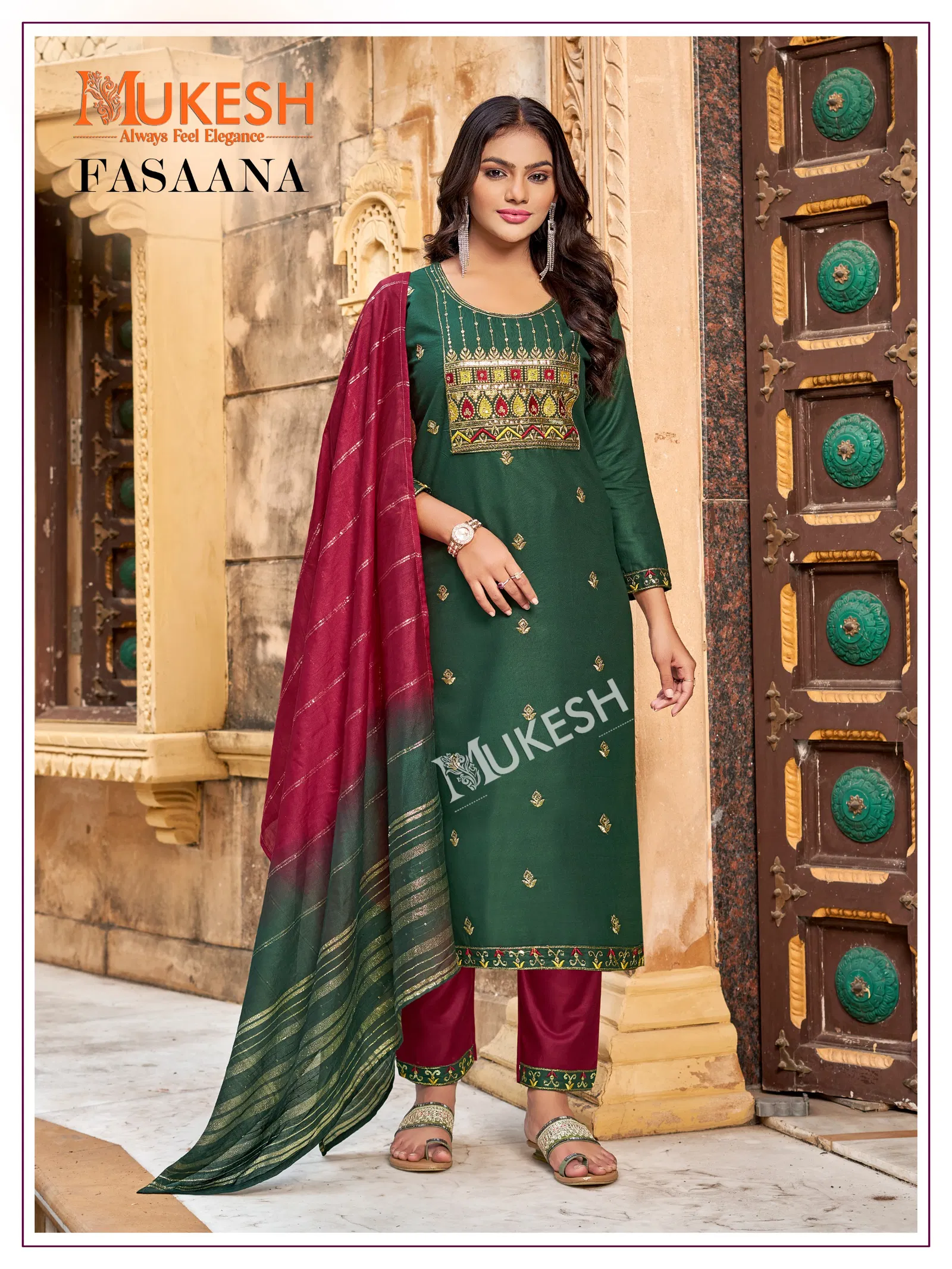 Fasaana By Banwery Rayon Embroidery Kurti With Bottom Dupatta Suppliers In India