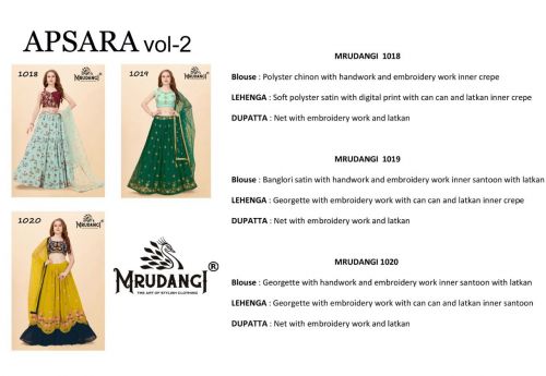 Mrudangi Apsara 2 Party Wear Wholesale Lahenga Collection