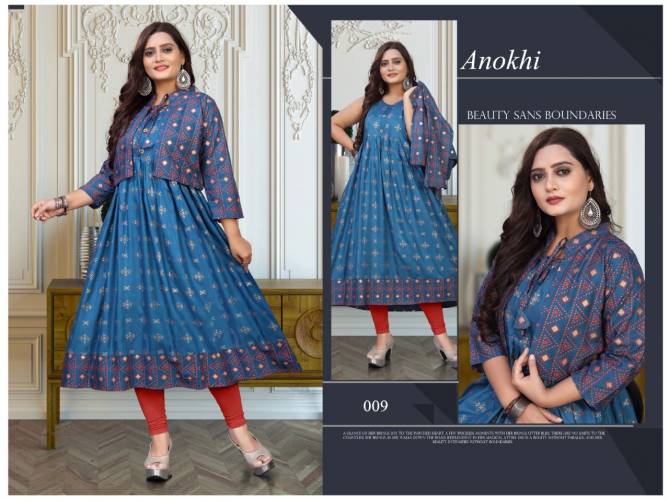 Akhand Jyot Anokhi New Ethnic Wear Rayon Printed Designer Kurti Collection