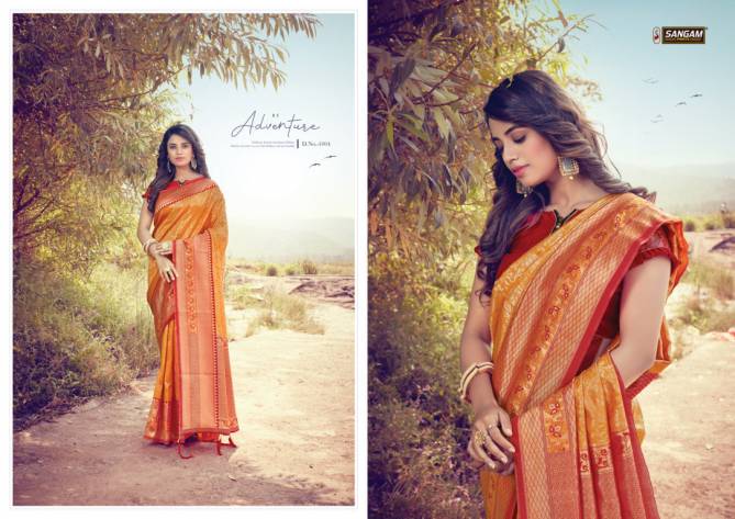 Sangam Tanishq Latest Fancy Designer Festive Wear Weaving Silk Sarees Collection

