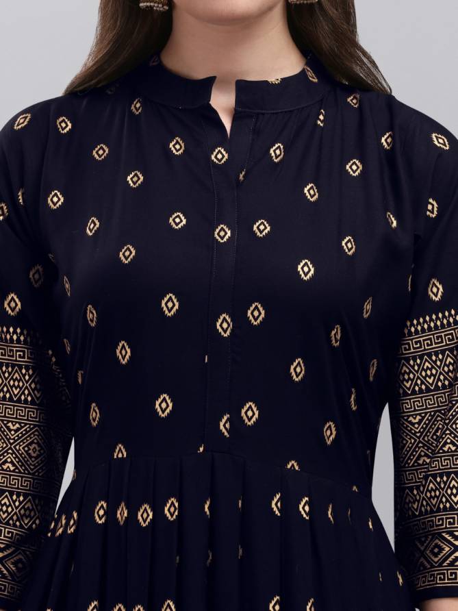Manvi 1 Designer Latest Fancy Ethnic Wear Flair Rayon Printed Kurti Collection
