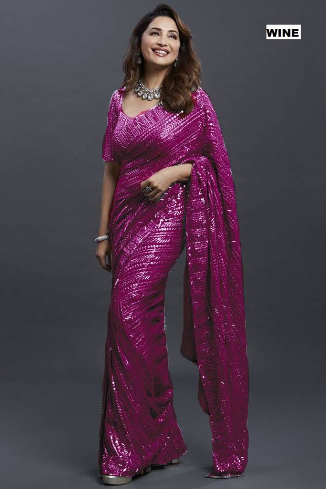 Madhuri Fancy Stylish Party Wear Georgette Designer Saree Collection
