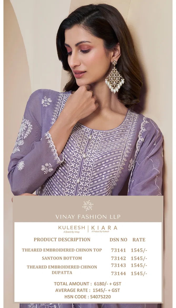 Kiara By Vinay Kuleesh Chinon Designer Salwar Suits Suppliers In India