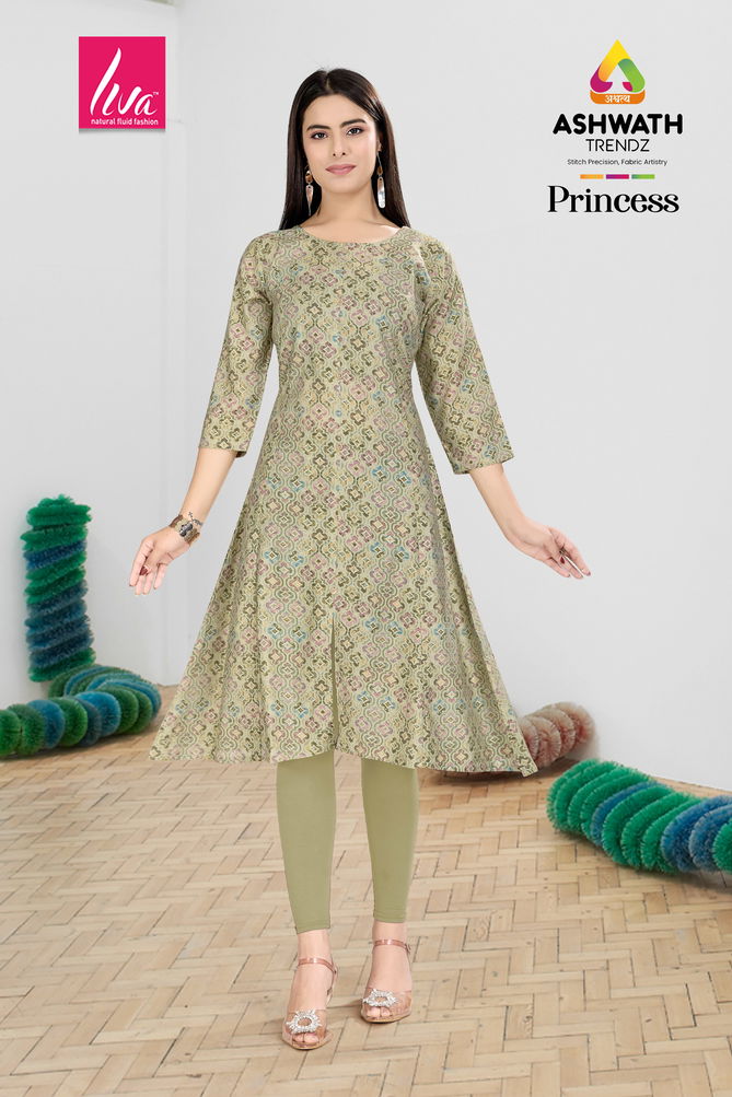 Princess Stylish Chanderi Foil Printed Kurti Wholesale Price In Surat