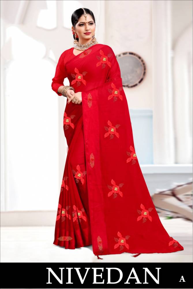 Ronisha Nivedan Festive Wear chiffon patta designer Saree Collection