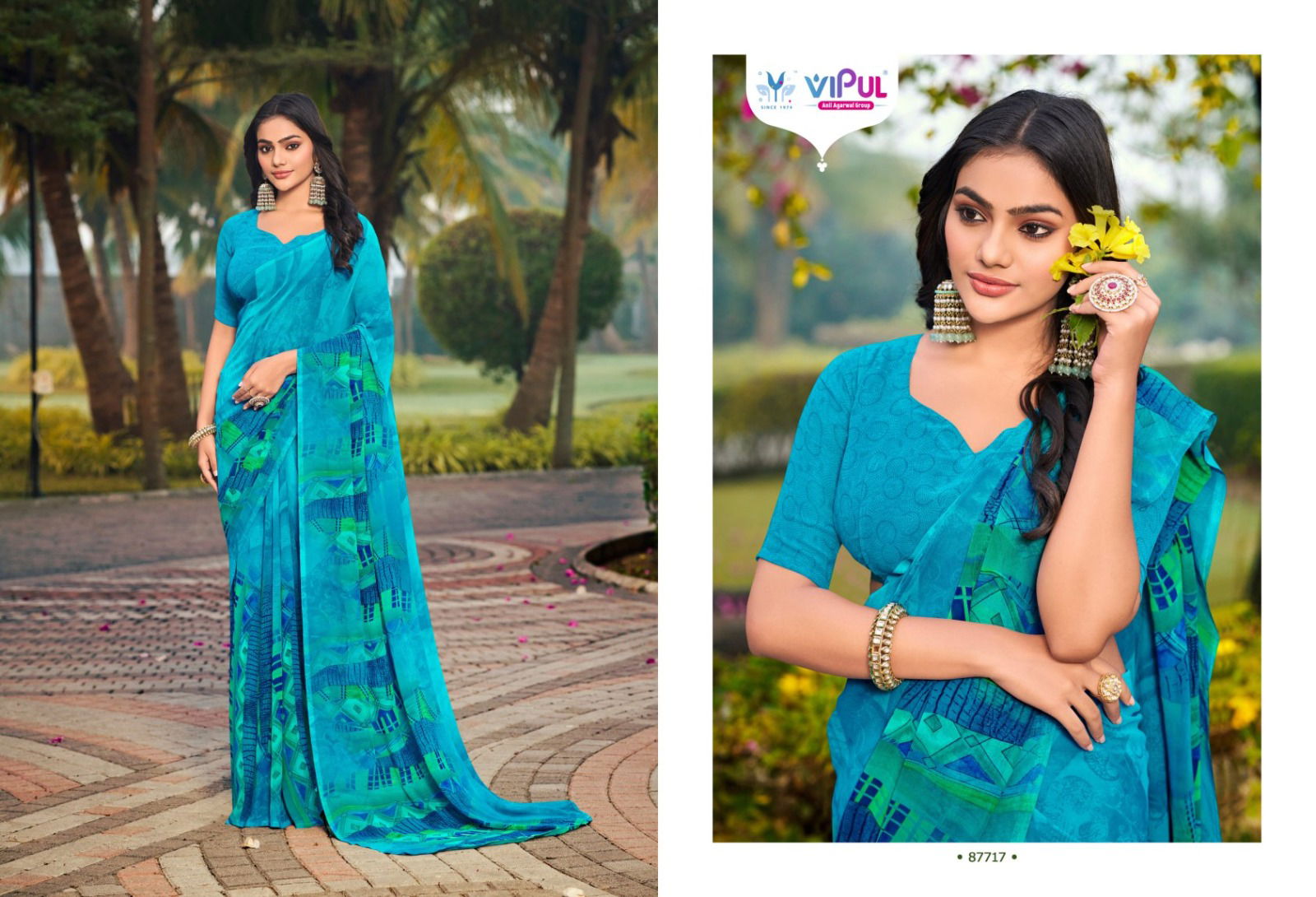 Simran By Vipul Geogette Daily Wear Saree Wholesale Shop In Surat