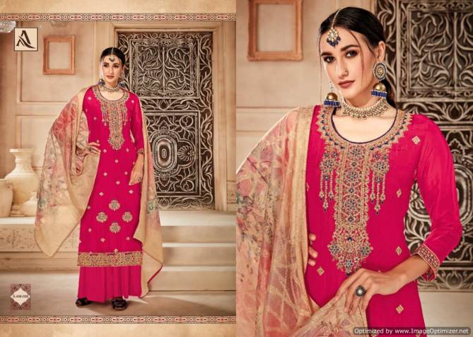 Alok Kesari Latest Designer Heavy Fancy Festive Wear Dress Material Collection With Digital Print with Four Side Piping Lace Dupatta 
