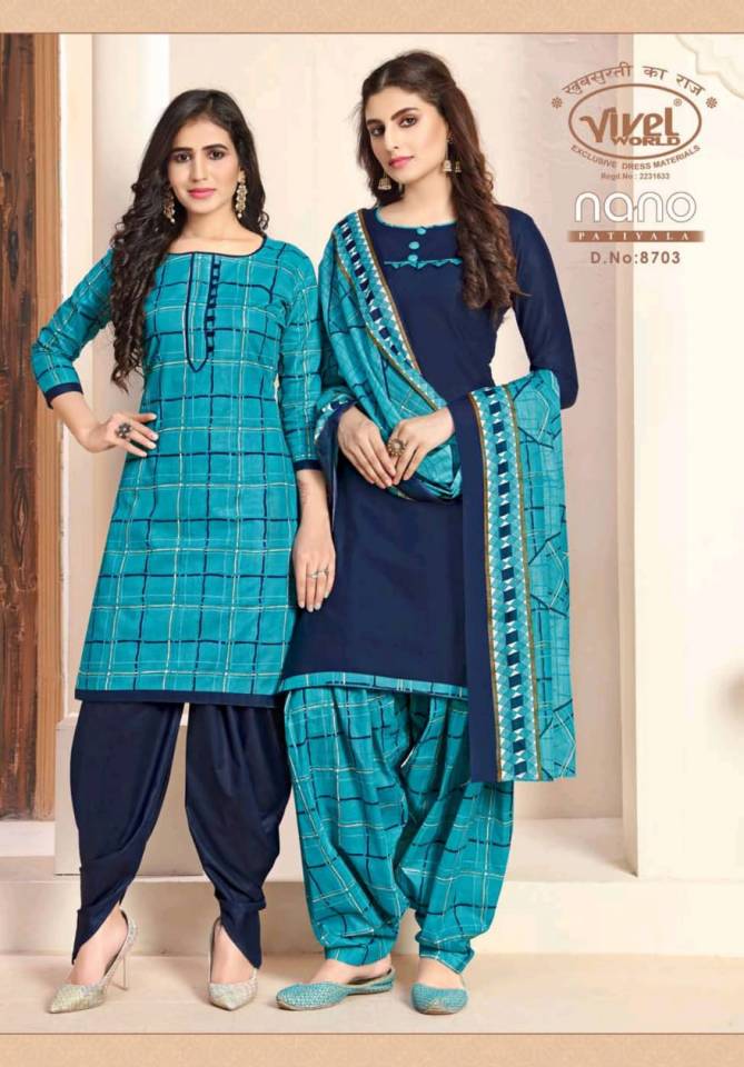 Vivel Nano Patiyala Vol 4 Latest Designer Printed Daily Wear Patiyala Suit Dress Material Collection 