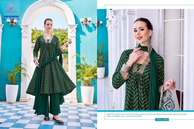 Apsara By Poonam Rayon Foli Printed Kurti With Bottom Dupatta Suppliers In India