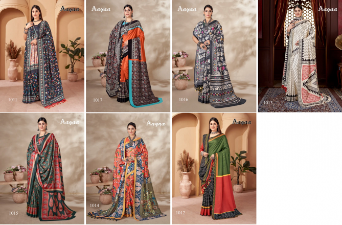 Aayaa Pashmina Vol 2 Winter Wear Printed Sarees Wholesale Clothing Suppliers In India
