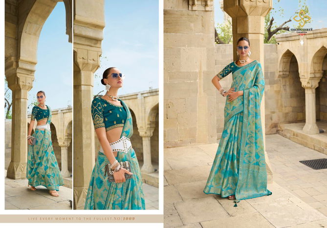 Spotlight By Shubh Shree Jacquard Printed Designer Sarees Exporters In India