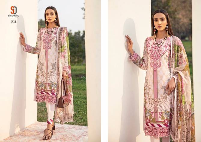 Shraddha Vintage 5 Latest Fancy Designer Casual Wear Printed Karachi Cotton Embroidery Work Dress Materials Collection
