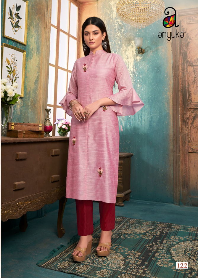 Anyuka Anika Latest Designer Casual Wear Festive Wear Ready Made Kurti With Pant Style Bottom Collection