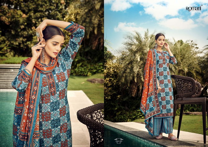 Romani Kasauti Printed Pashmina Dress Material Catalog
