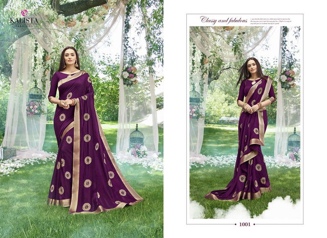 Kalista Khushboo Latest Designer Heavy Festive Wear Vichitra Silk Saree Collection 