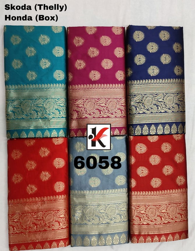 skoda-6058 latest Fancy Designer  Festive Wear Pure Silk Saree Collection