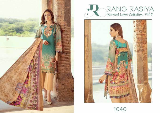 Rang Rasiya Kurnool Lawn Collection 8 Latest fancy Casual Wear Karachi Printed Dress Materials Collection
