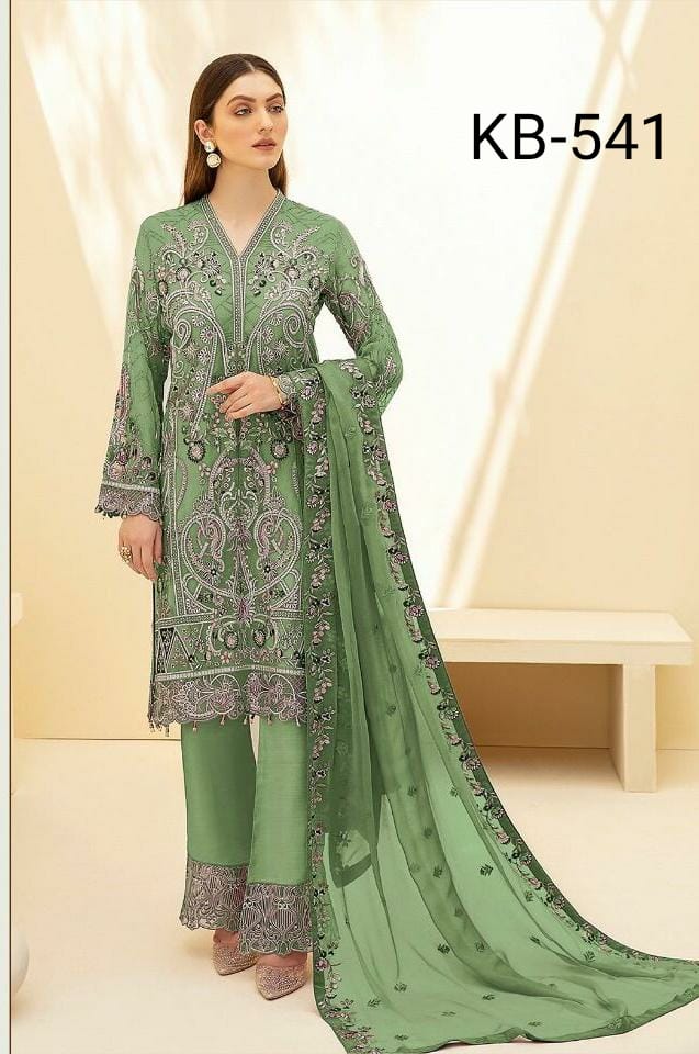 Kb Super Hit 541 Heavy Festive Wear Georgette Embroidery Pakistani Salwar Kameez Collection