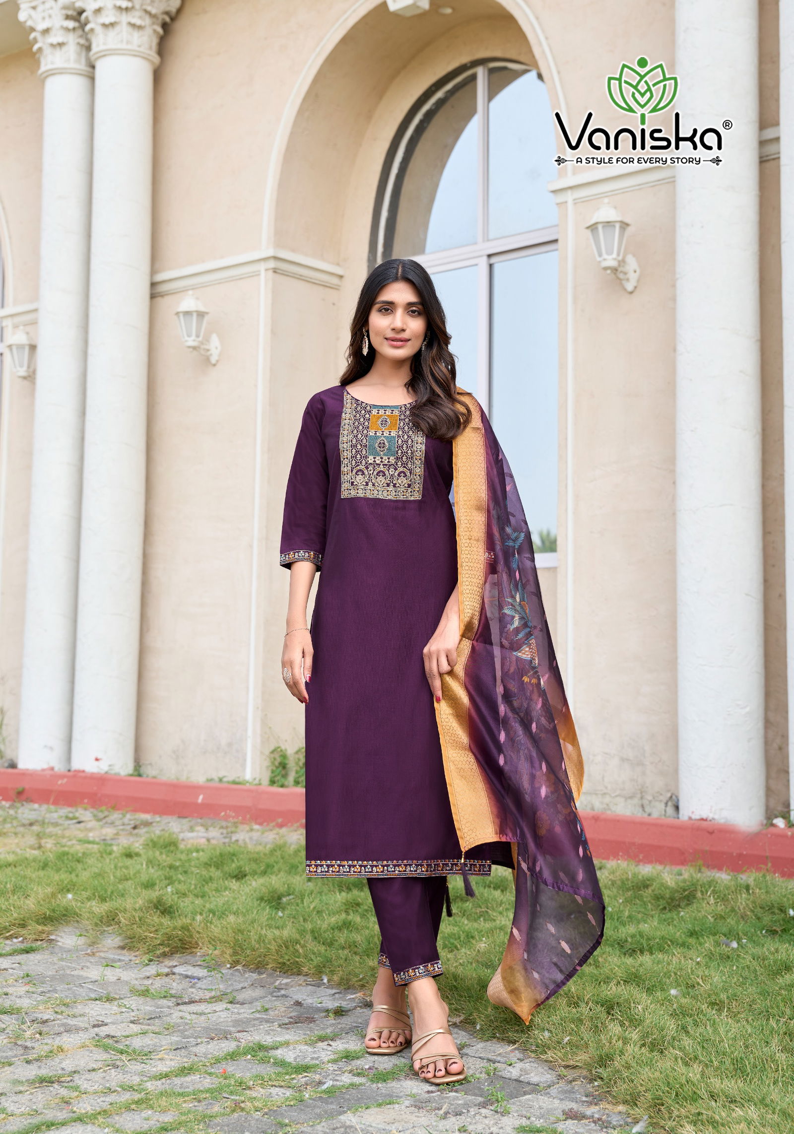 Maharani Vol 1 By Vaniska Kurti With Bottom Dupatta Exporters In India