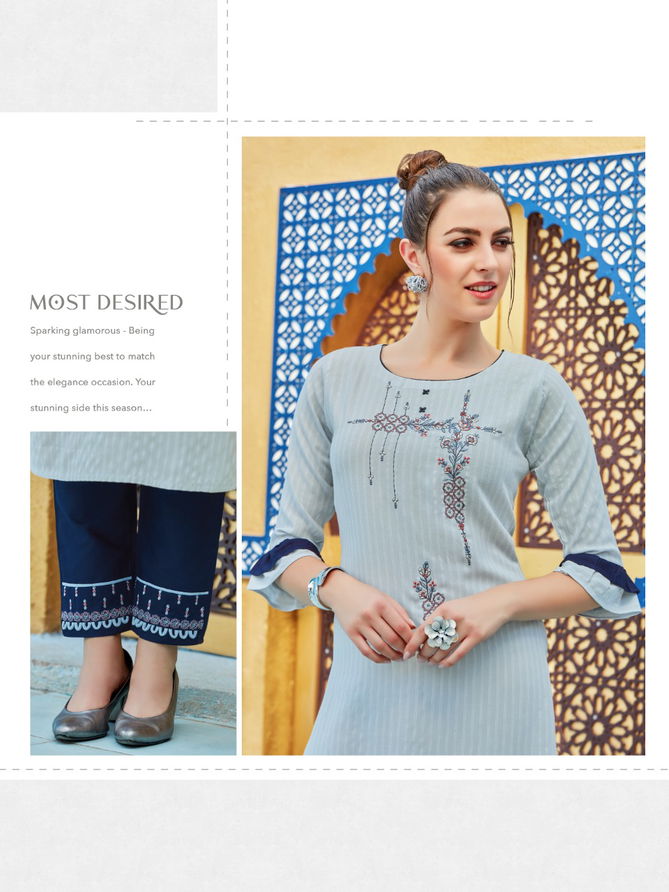 Syasii Fashion Glamour Latest Fancy Designer Viscose Rayon Kurti With Bottom Collection
