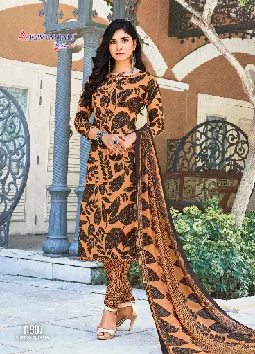 Kavyanjali Rise 41 Latest Designer Daily Wear Printed Cotton Dress Material Collection With Chiffon Dupatta 