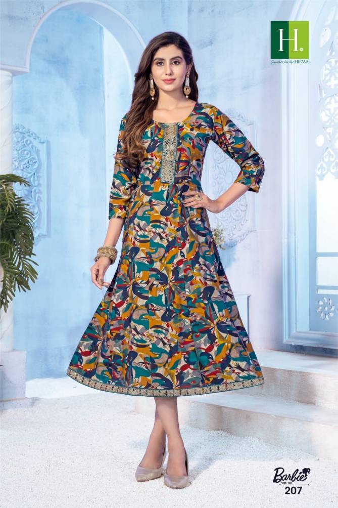 Barbie Vol 2 By Hirwa Printed Anarkali Kurtis Catalog