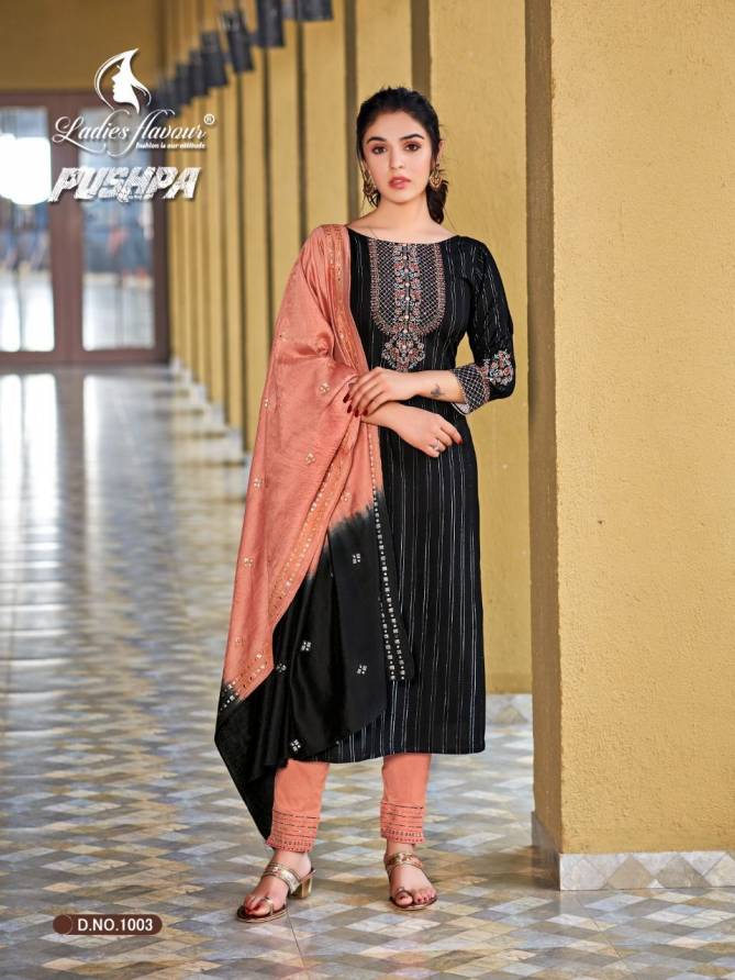 Ladies Flavour Pushpa Latest Festive Wear Rayon Designer Wear Ready Made Collection