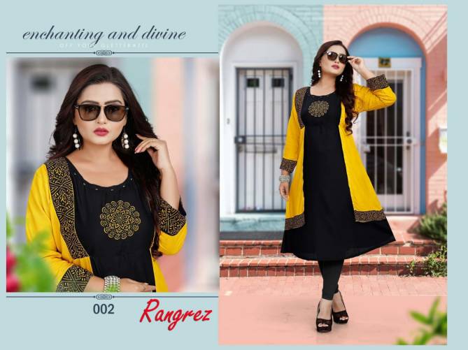 Aagya Rangrez 4 Latest fancy Designer Regular Casual Wear Rayon Designer Kurtis Collection
